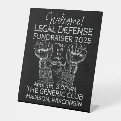 Distressed Legal Defense Fundraising Event Pedestal Sign