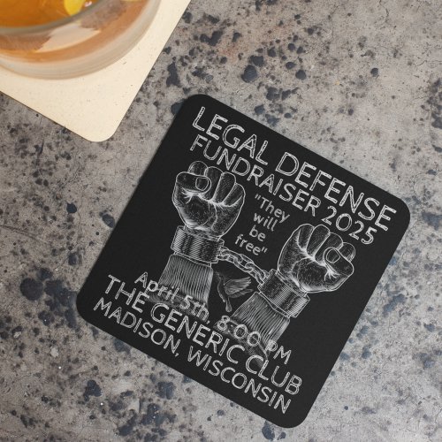 Distressed Legal Defense Fundraising Event Square Paper Coaster