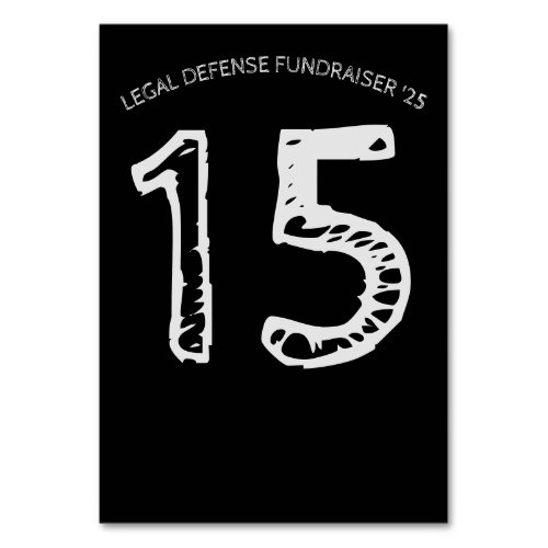 Distressed Legal Defense Fundraising Event Table Number