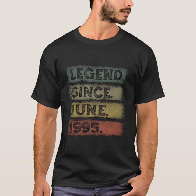 Distressed Legend Since June 1995 28Th T-Shirt (Front)