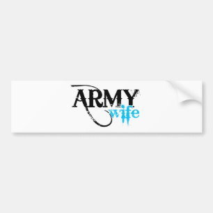 Distressed Lettering Army Wife Bumper Sticker