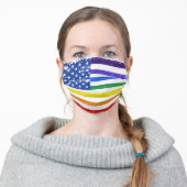 Distressed LGBT Gay Pride Rainbow Flag Adult Cloth Face Mask (Worn)