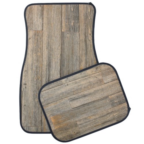 Distressed light Rustic Wood grain planks  Car Floor Mat
