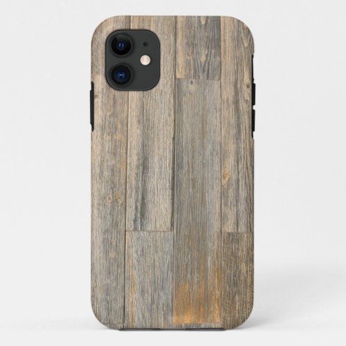 Distressed light Rustic Wood grain planks  iPhone 11 Case