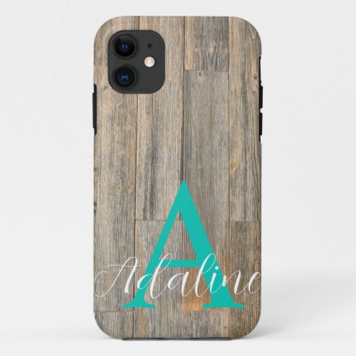 Distressed light Rustic Wood grain planks     iPhone 11 Case