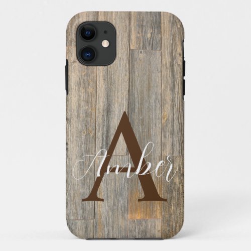 Distressed light Rustic Wood grain planks    iPhone 11 Case