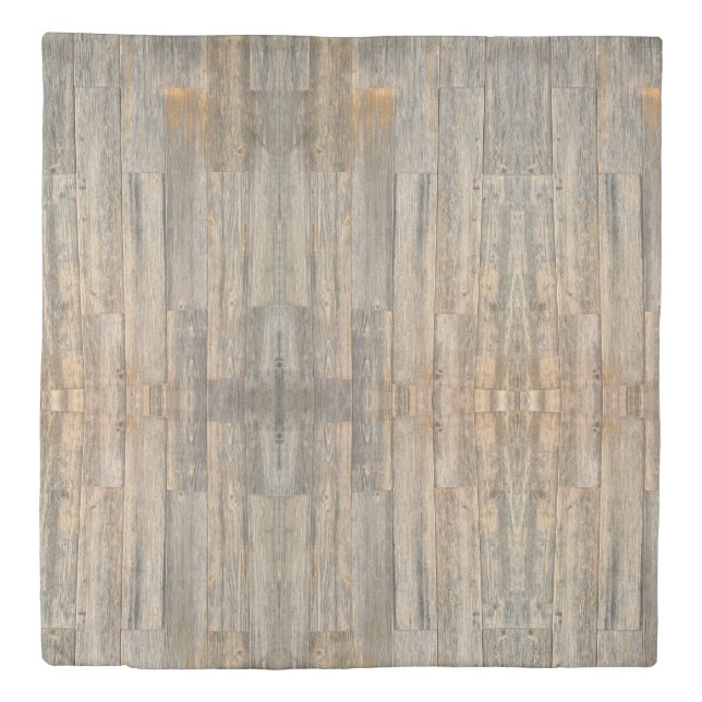 Distressed light Rustic Wood grain planks   Duvet Cover (Front)