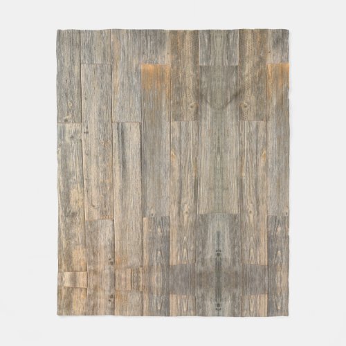 Distressed light Rustic Wood grain planks   Fleece Blanket
