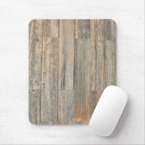 Distressed light Rustic Wood grain planks   Mouse Pad