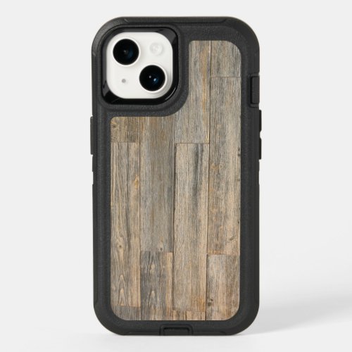 Distressed light Rustic Wood grain planks  OtterBox iPhone 14 Case