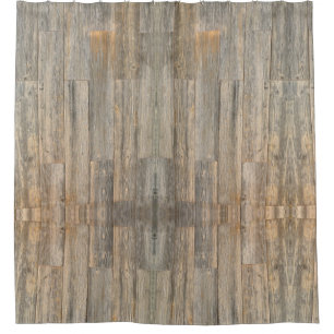 Distressed light Rustic Wood grain planks   Shower Curtain