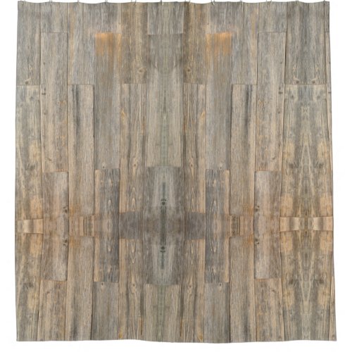 Distressed light Rustic Wood grain planks   Shower Curtain