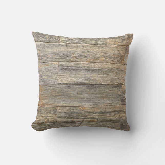 Distressed light Rustic Wood grain planks   Throw Pillow (Front)