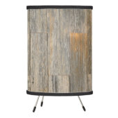 Distressed light Rustic Wood grain planks   Tripod Lamp (Left)