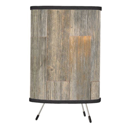 Distressed light Rustic Wood grain planks   Tripod Lamp (Right)