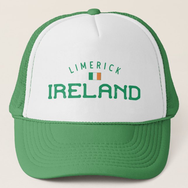 Distressed Limerick Ireland Trucker Hat (Front)