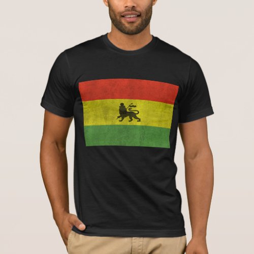 Distressed Lion of Judah Rasta Flag T_Shirt