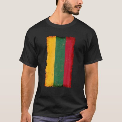 Distressed Lithuania Flag National Pride Grunge S T_Shirt