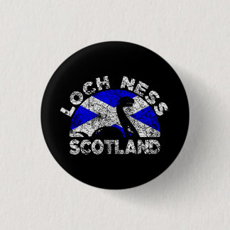 Distressed Loch Ness Monster Scotland Flag Button