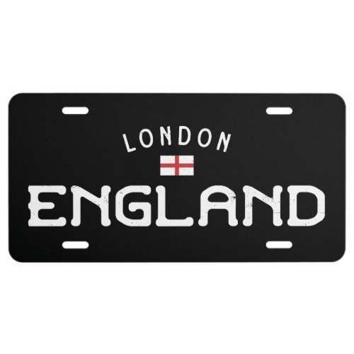 Distressed London England License Plate