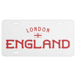 Distressed London England License Plate