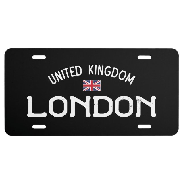 Distressed London UK License Plate (Front)