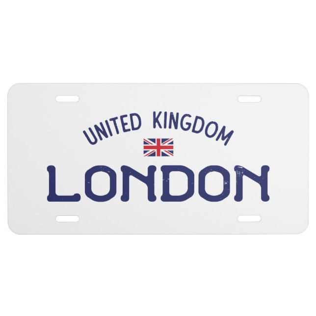 Distressed London UK License Plate (Front)