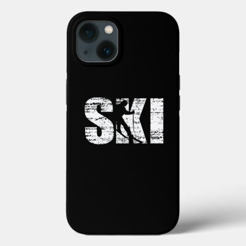 Distressed Look Skiing Gift For Skiers Skiing Love iPhone 13 Case