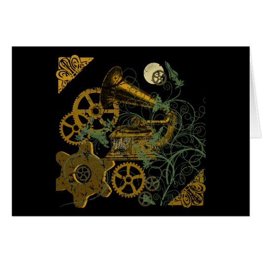 Distressed Look Steampunk Design Cards (Front Horizontal)