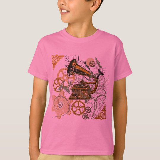 Distressed Look Steampunk Design T-Shirt
