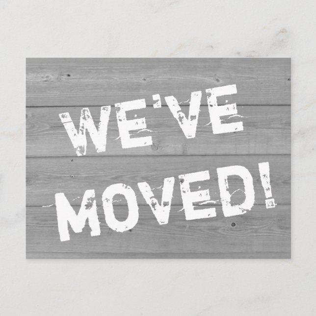 Distressed look wood panel moving postcards (Front)