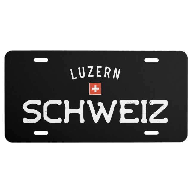Distressed Luzern Schweiz (Lucerne Switzerland) License Plate (Front)