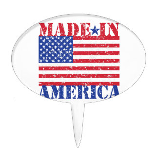 Distressed Made in America Cake Topper