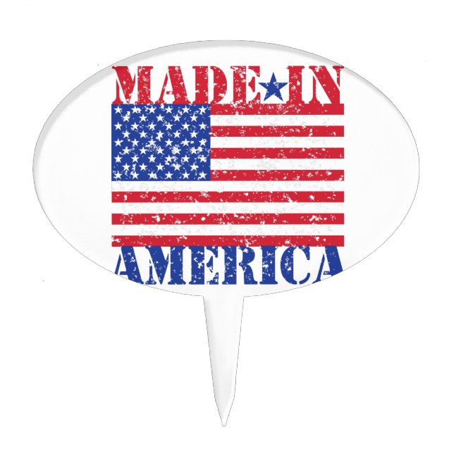 Distressed Made in America Cake Topper (Front)