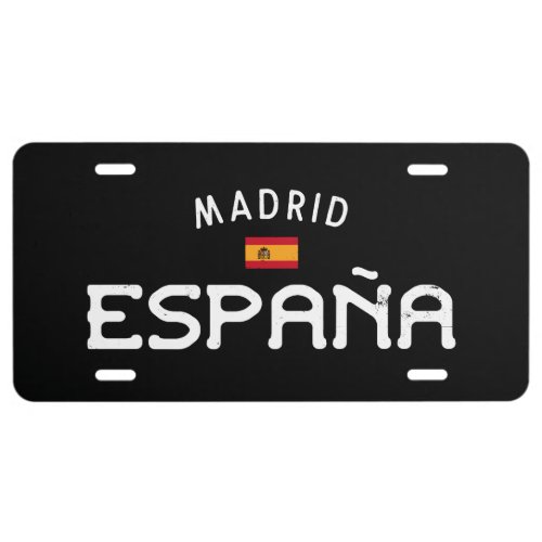 Distressed Madrid Spain Espaa License Plate