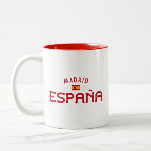 Distressed Madrid Spain Espaa Two_Tone Coffee Mug