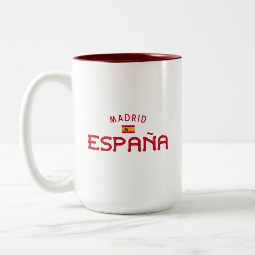 Distressed Madrid Spain Espaa Two_Tone Coffee Mug