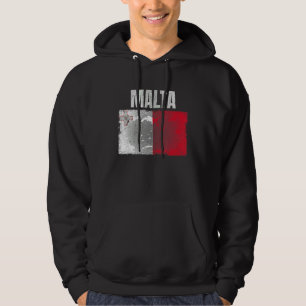 Distressed Malta Flag Graphic For Men Women Kids M Hoodie