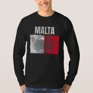 Distressed Malta Flag Graphic For Men Women Kids M T-Shirt