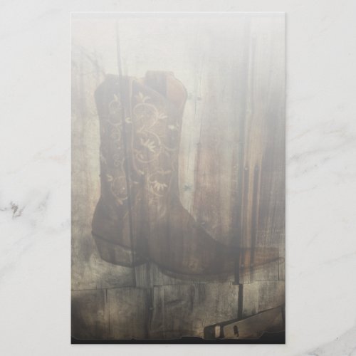 Distressed Man Cave Western Country Cowboy Boot Stationery