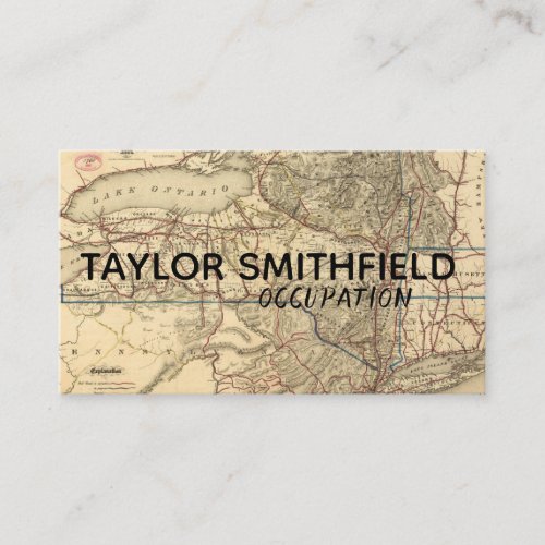 distressed map business card