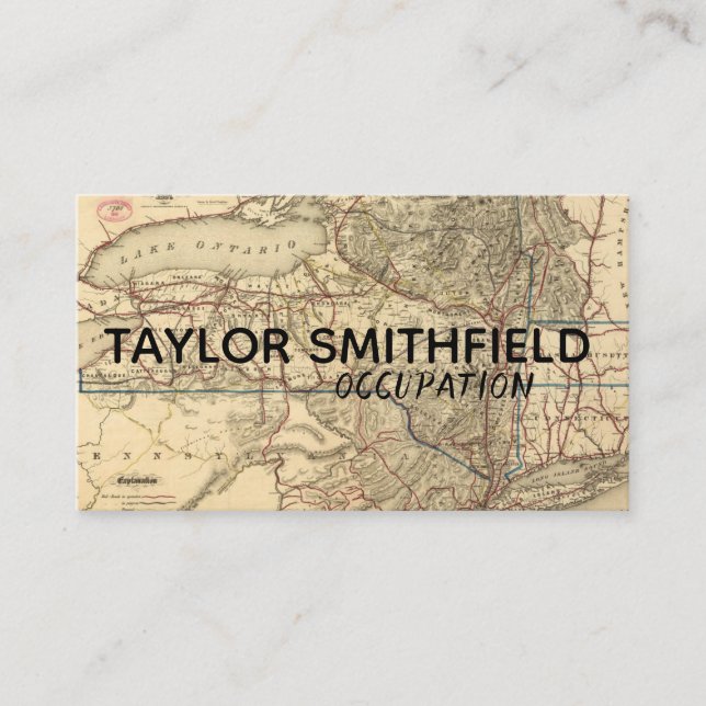 distressed map business card (Front)