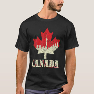 Distressed Maple Flag Canada Day Proud Canadian Ca T-Shirt