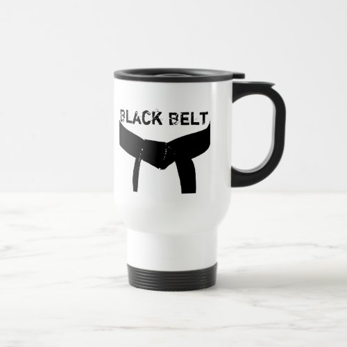 Distressed Martial Arts Black Belt Travel Mug