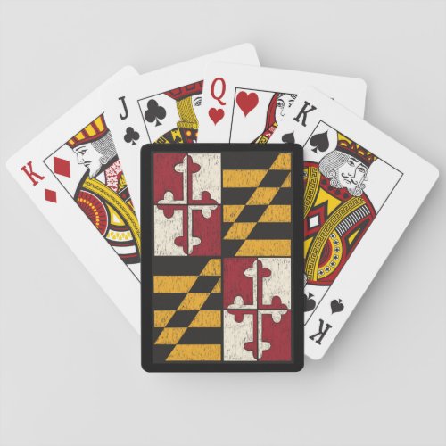 Distressed Maryland Flag Playing Cards