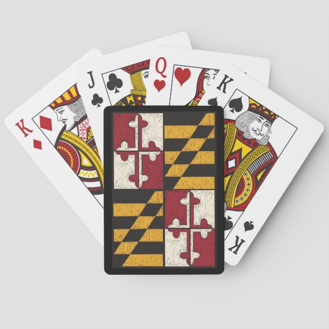 Distressed Maryland Flag Playing Cards (Back)