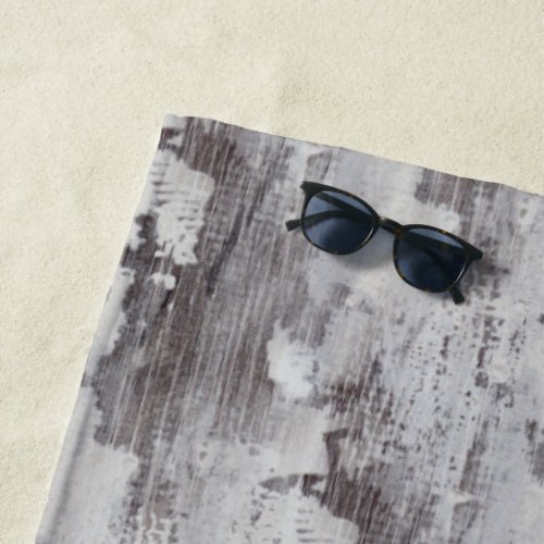 Distressed Maui Whitewashed Oak Wood Grain Look Beach Towel