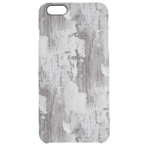 Distressed Maui Whitewashed Oak Wood Grain Look Clear iPhone 6 Plus Case