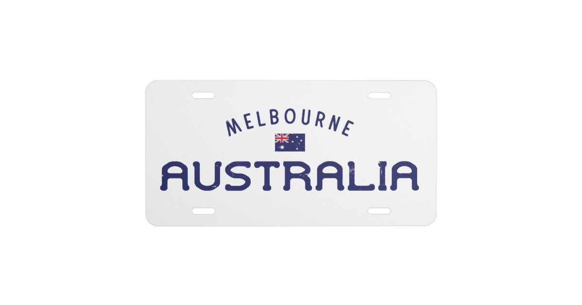 Distressed Melbourne Australia License Plate | Zazzle