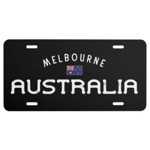 Distressed Melbourne Australia License Plate